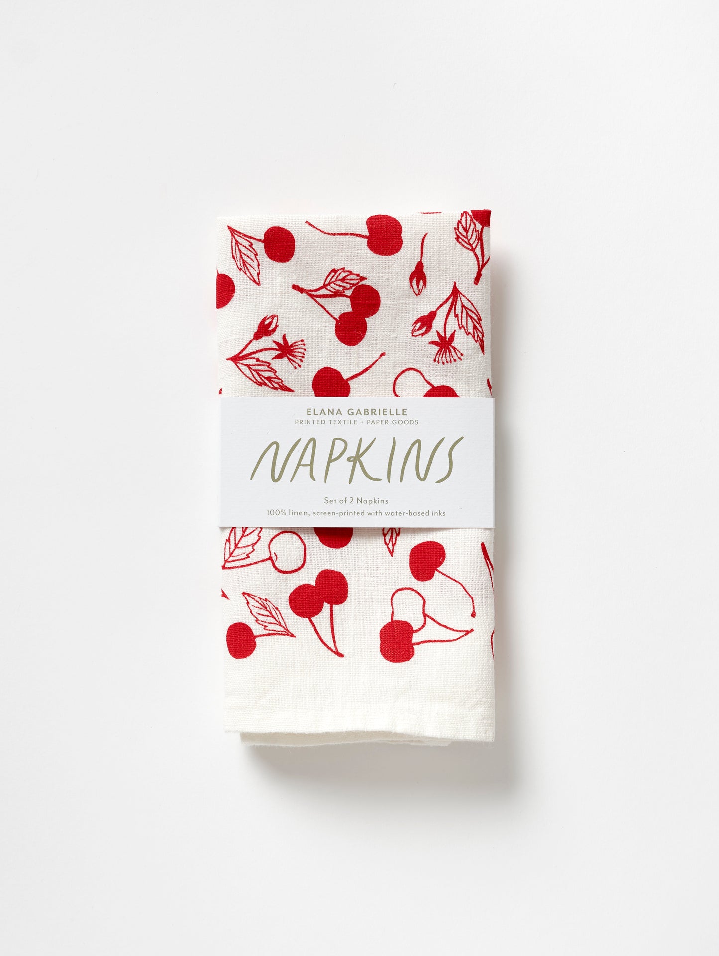 Cherries Linen Napkins - Set of 2