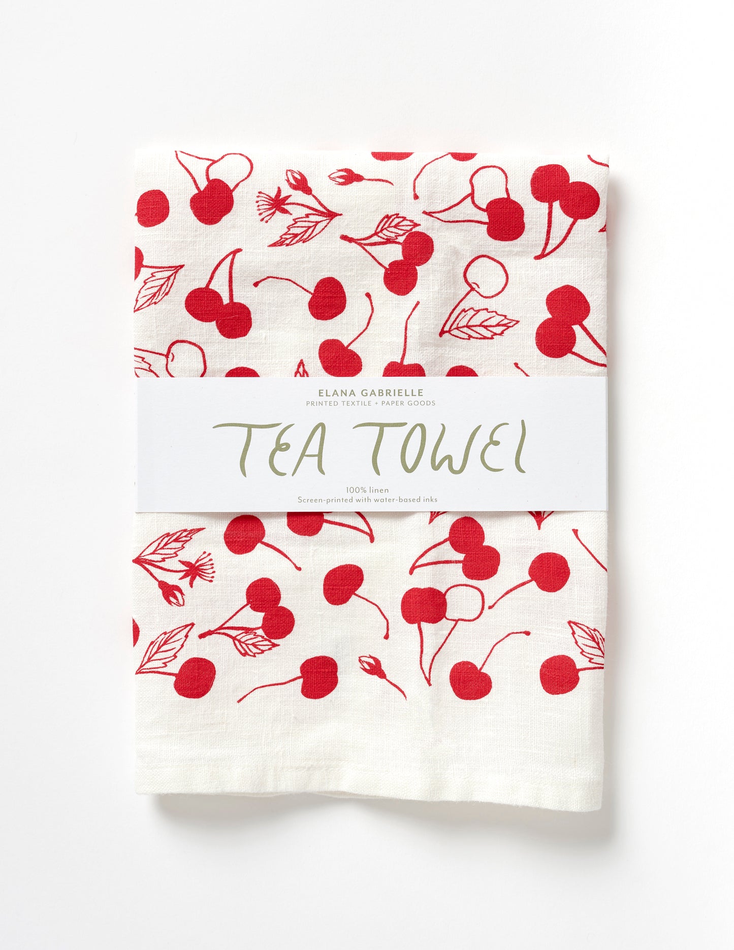 Cherries Linen Tea Towel