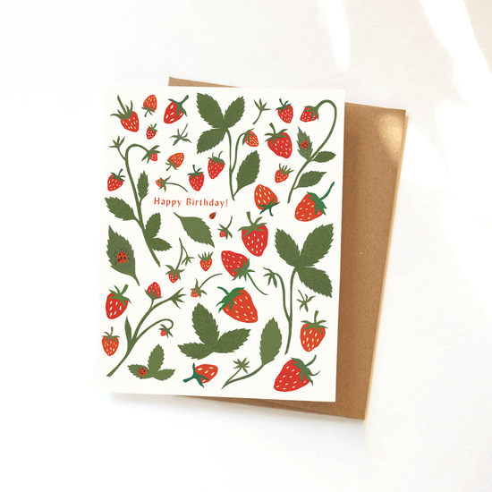 Birthday Strawberries Greeting Card
