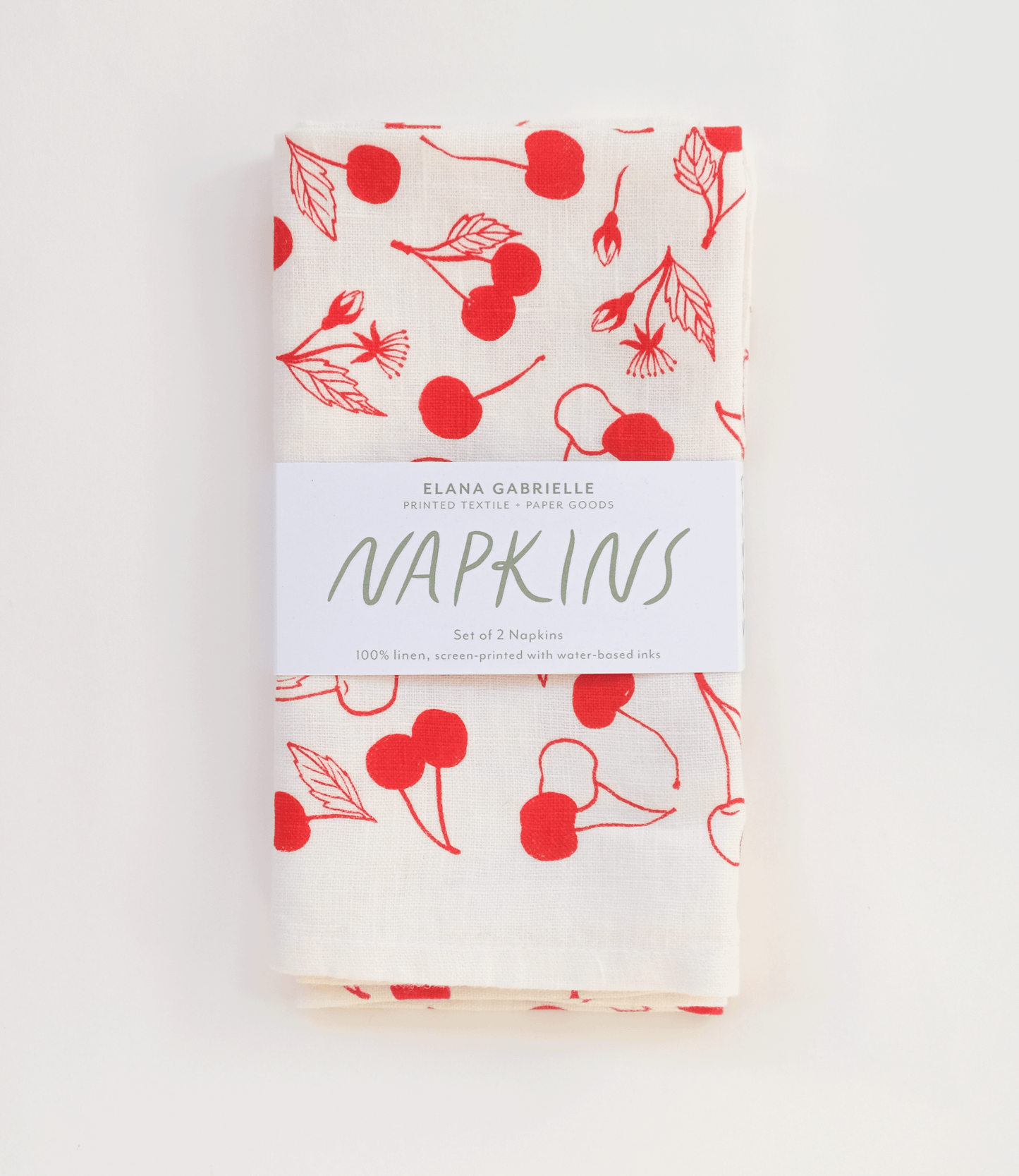 Cherries Linen Napkins - Set of 2