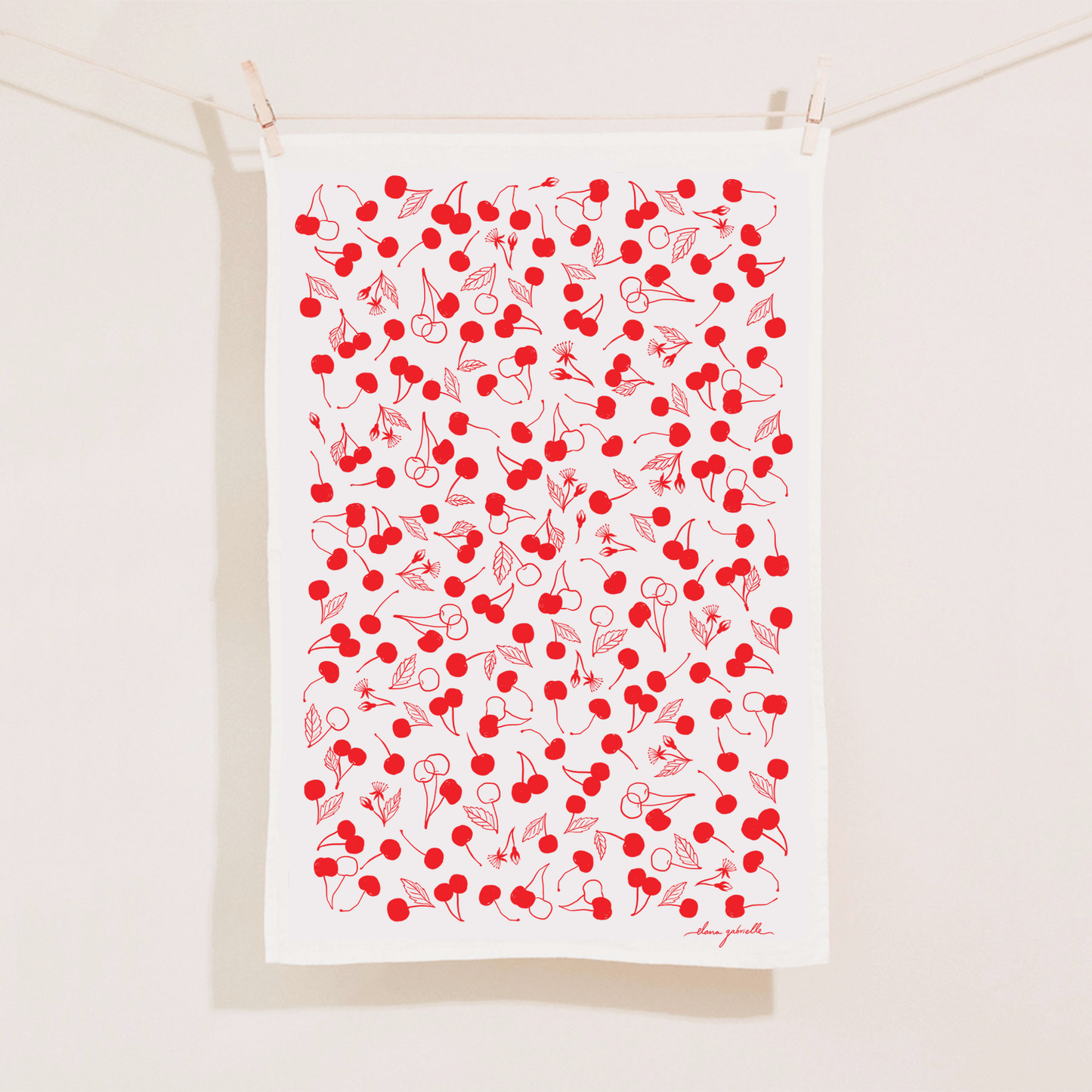 Cherries Linen Tea Towel