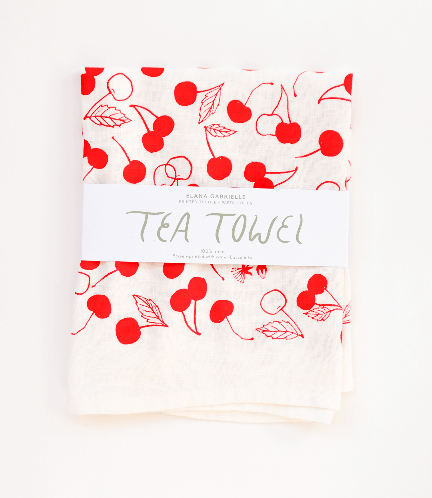 Cherries Linen Tea Towel