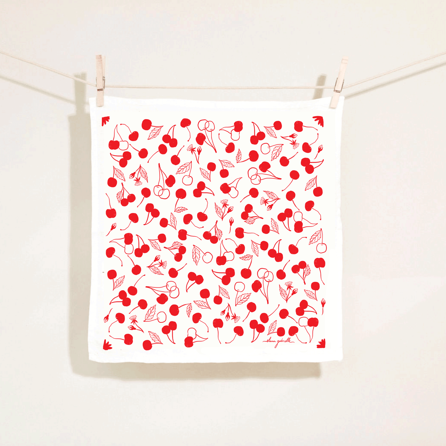 Cherries Linen Napkins - Set of 2