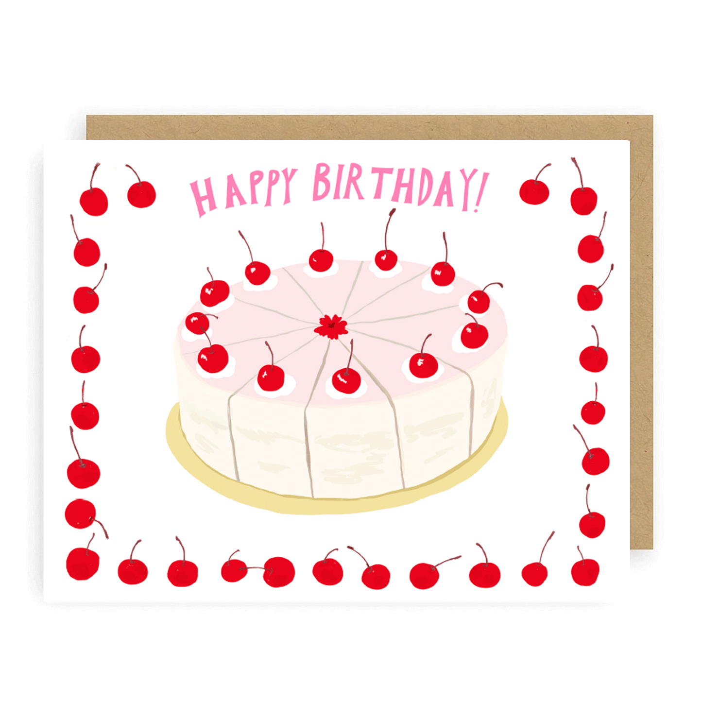 Cherry Birthday Cake Card