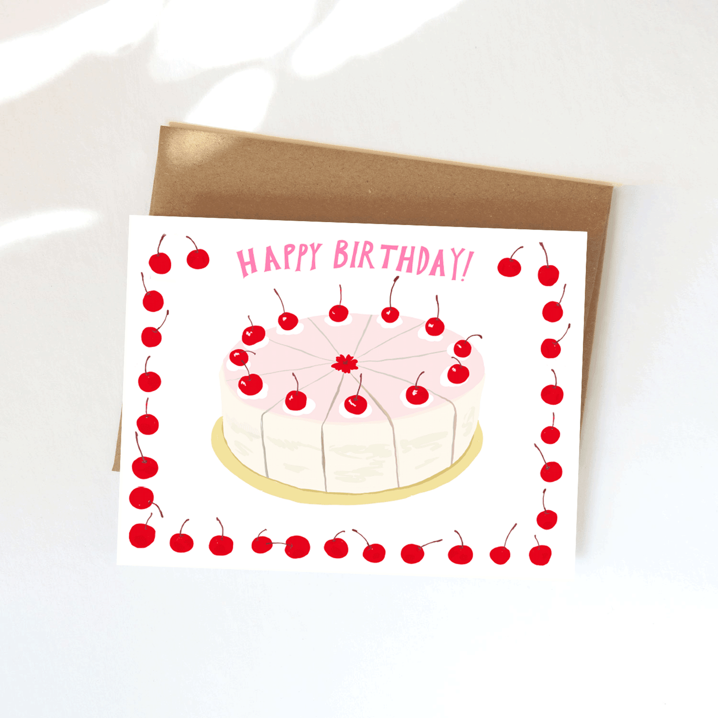 Cherry Birthday Cake Card