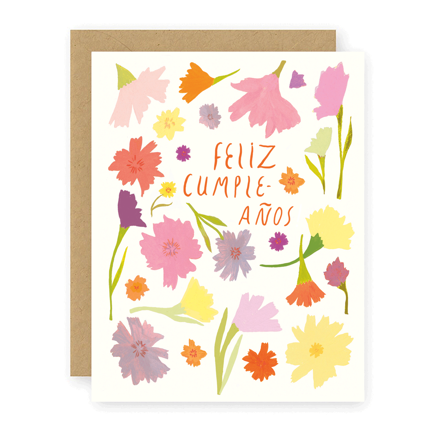 Feliz Cumpleaños Confetti Flowers Card