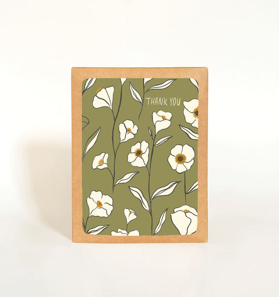 Green Thank You ~ Flowers Card Boxed Set