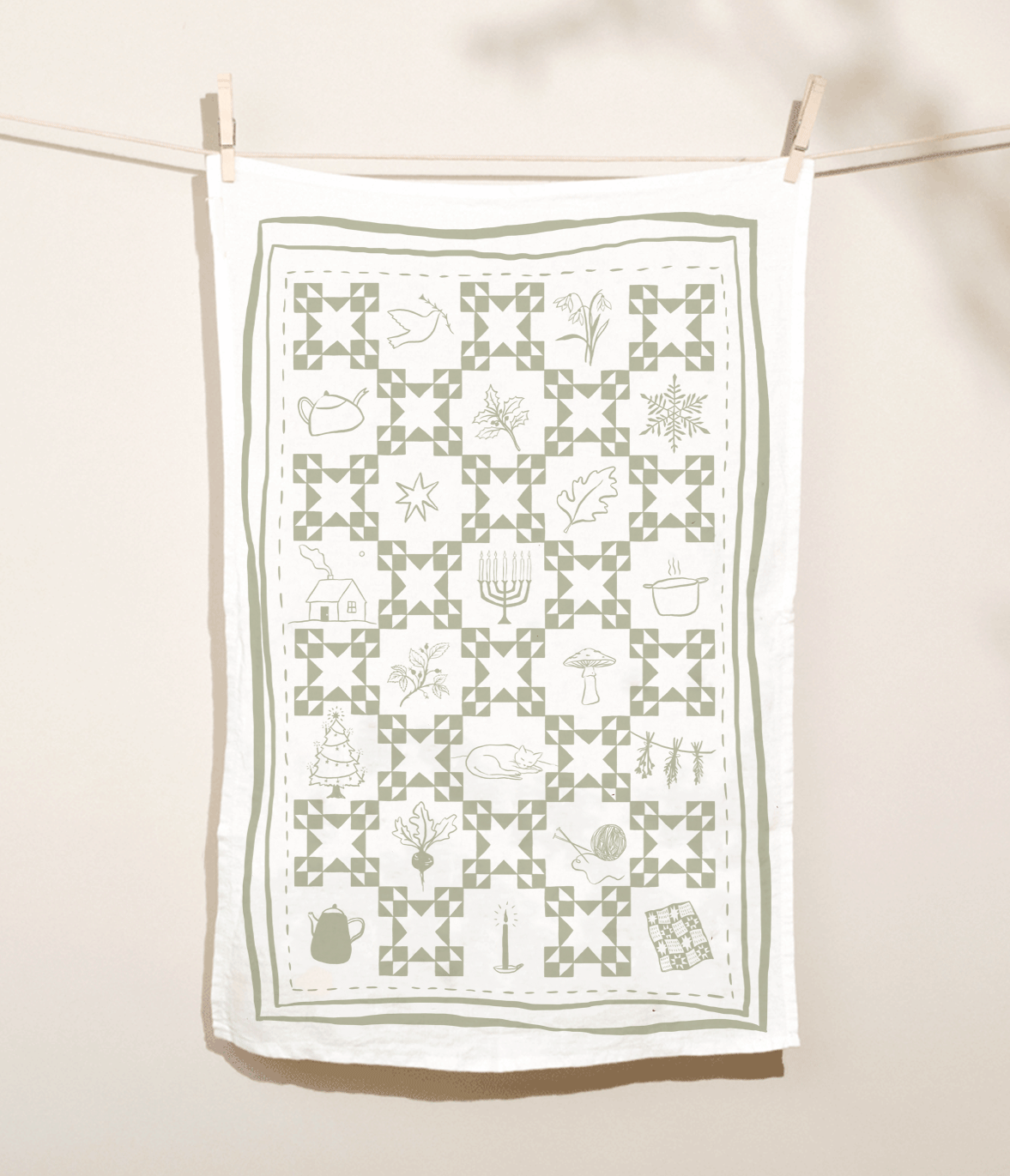 Holiday Quilt Cotton Tea Towel
