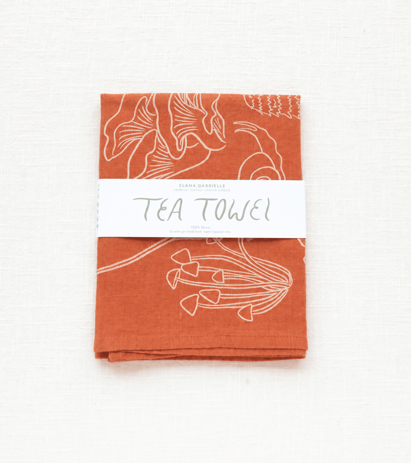 Mushrooms Linen Tea Towel