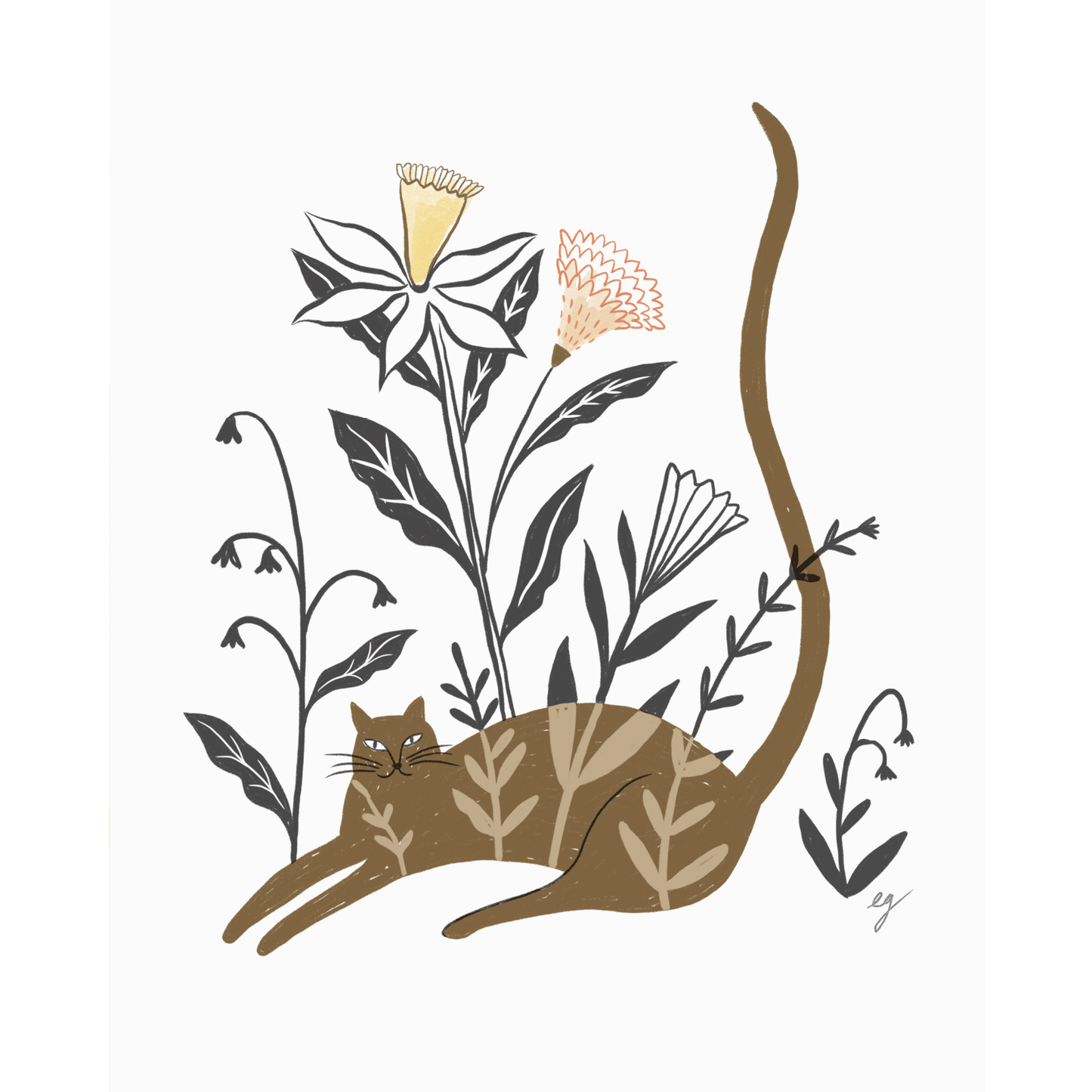 Plant Cat Print