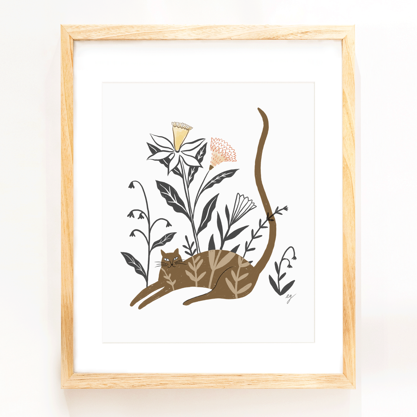 Plant Cat Print