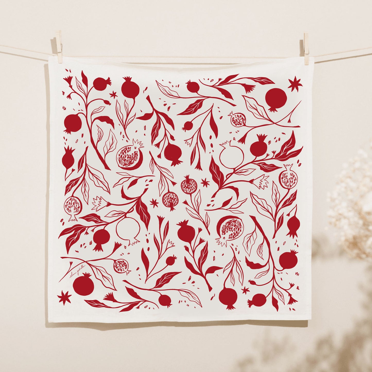 Pomegranate Tea Towel