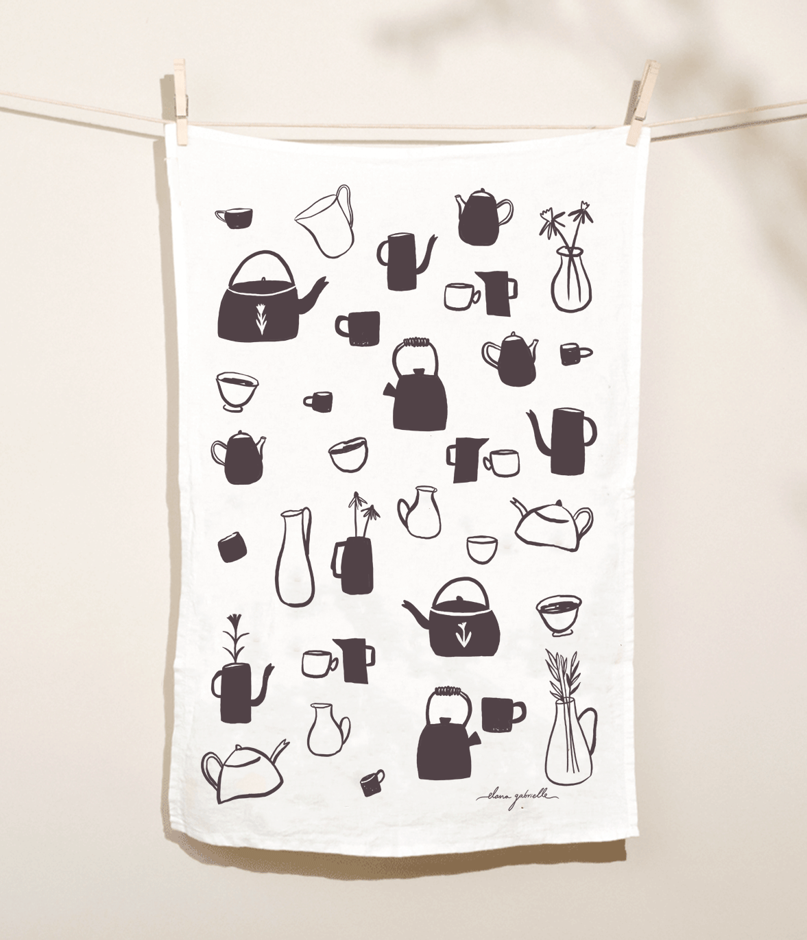 Teapots Cotton Tea Towel