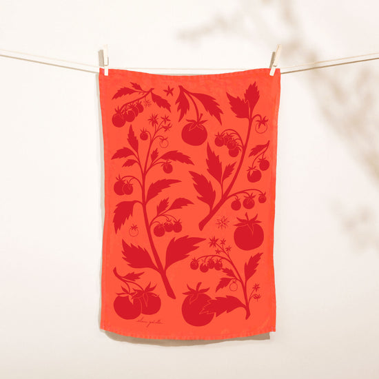 Tomato Linen Tea Towel