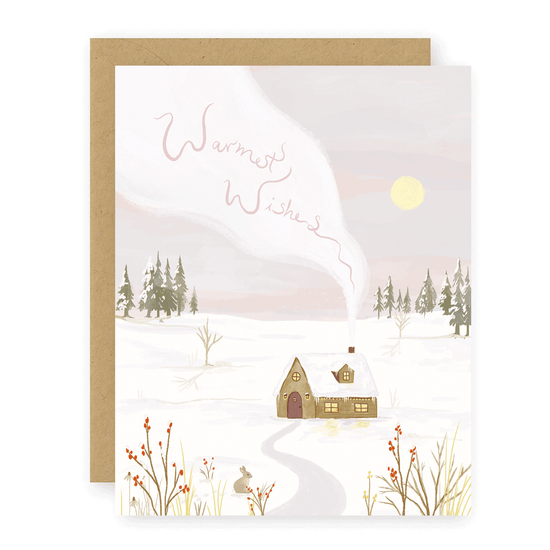 Cozy Winter Cabin Greeting Card