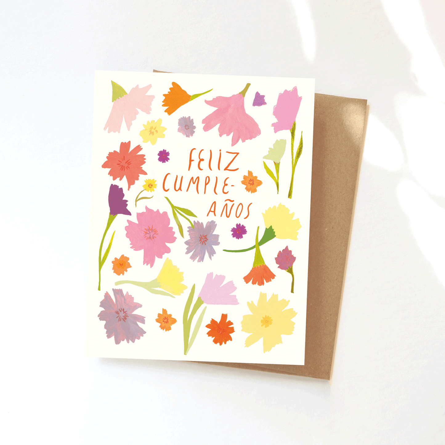 Feliz Cumpleaños Confetti Flowers Card