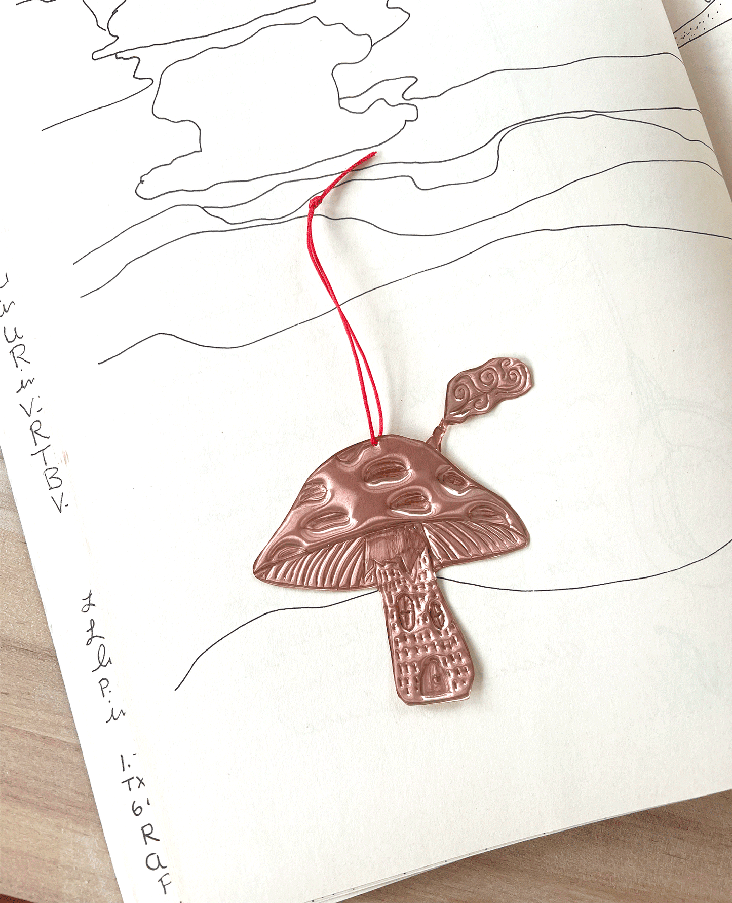 Mushroom Copper Ornament