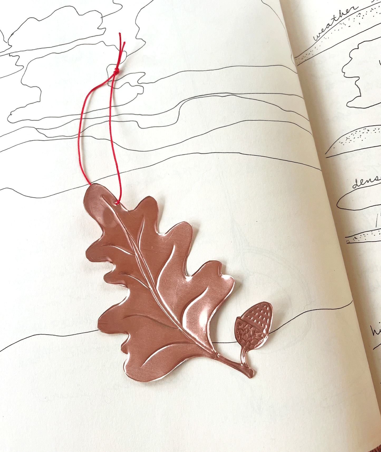 Oak Leaf Copper Ornament