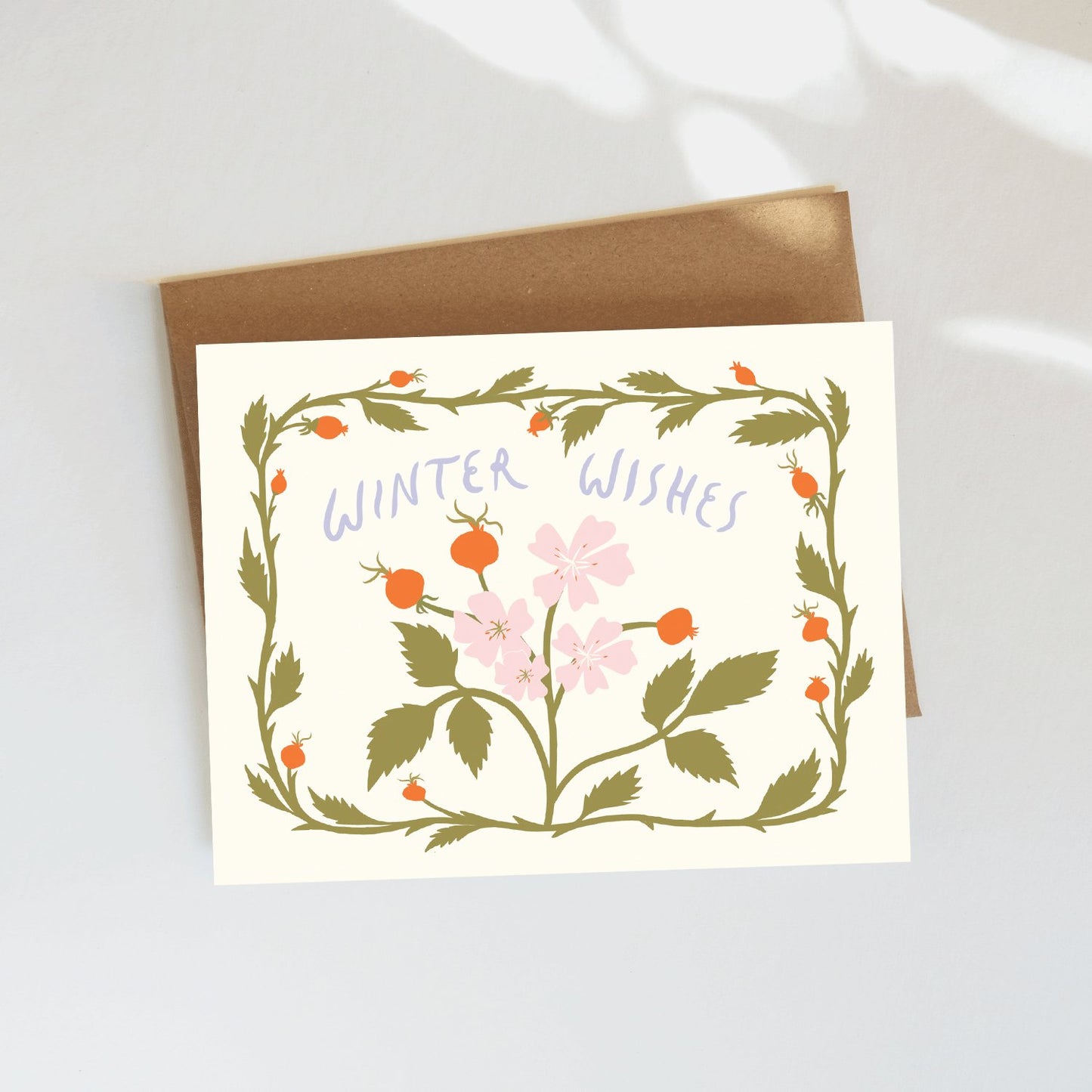 Rosehip Winter Greeting Card