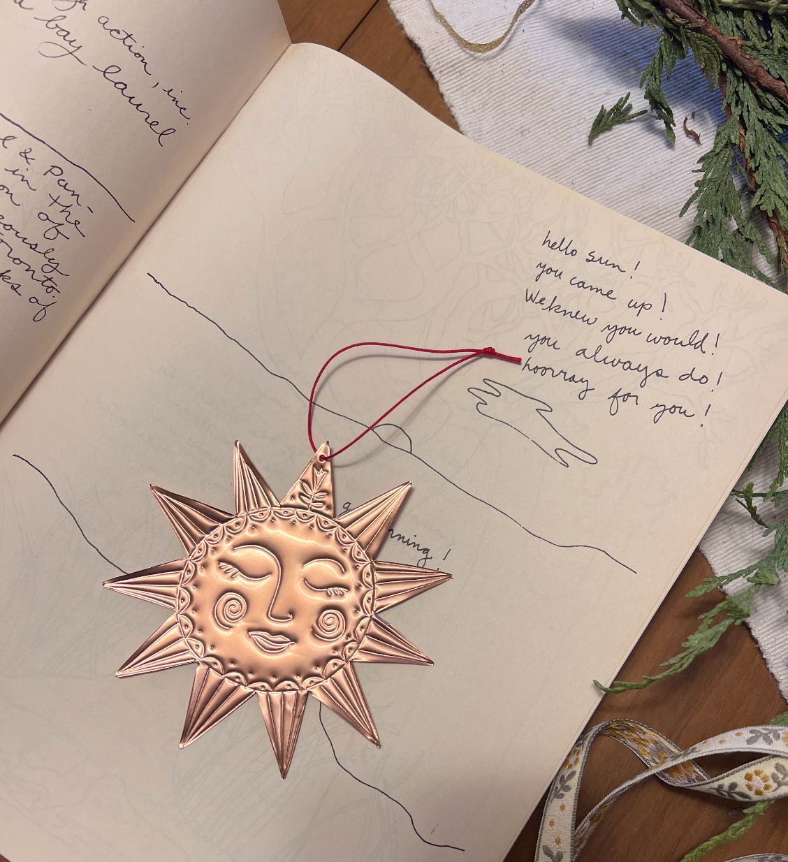 Sun Copper Ornament