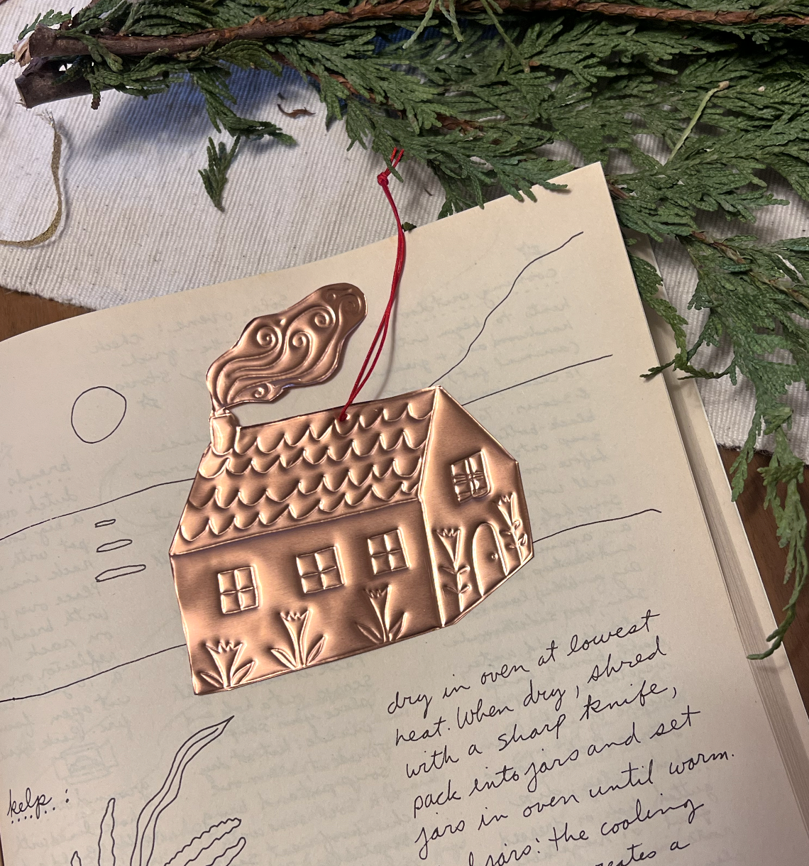 Cabin Copper Ornament