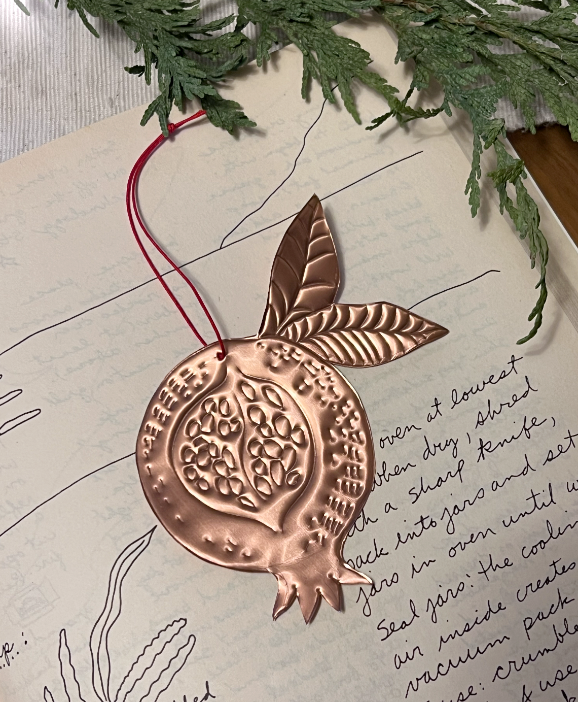 Pomegranate Copper Ornament