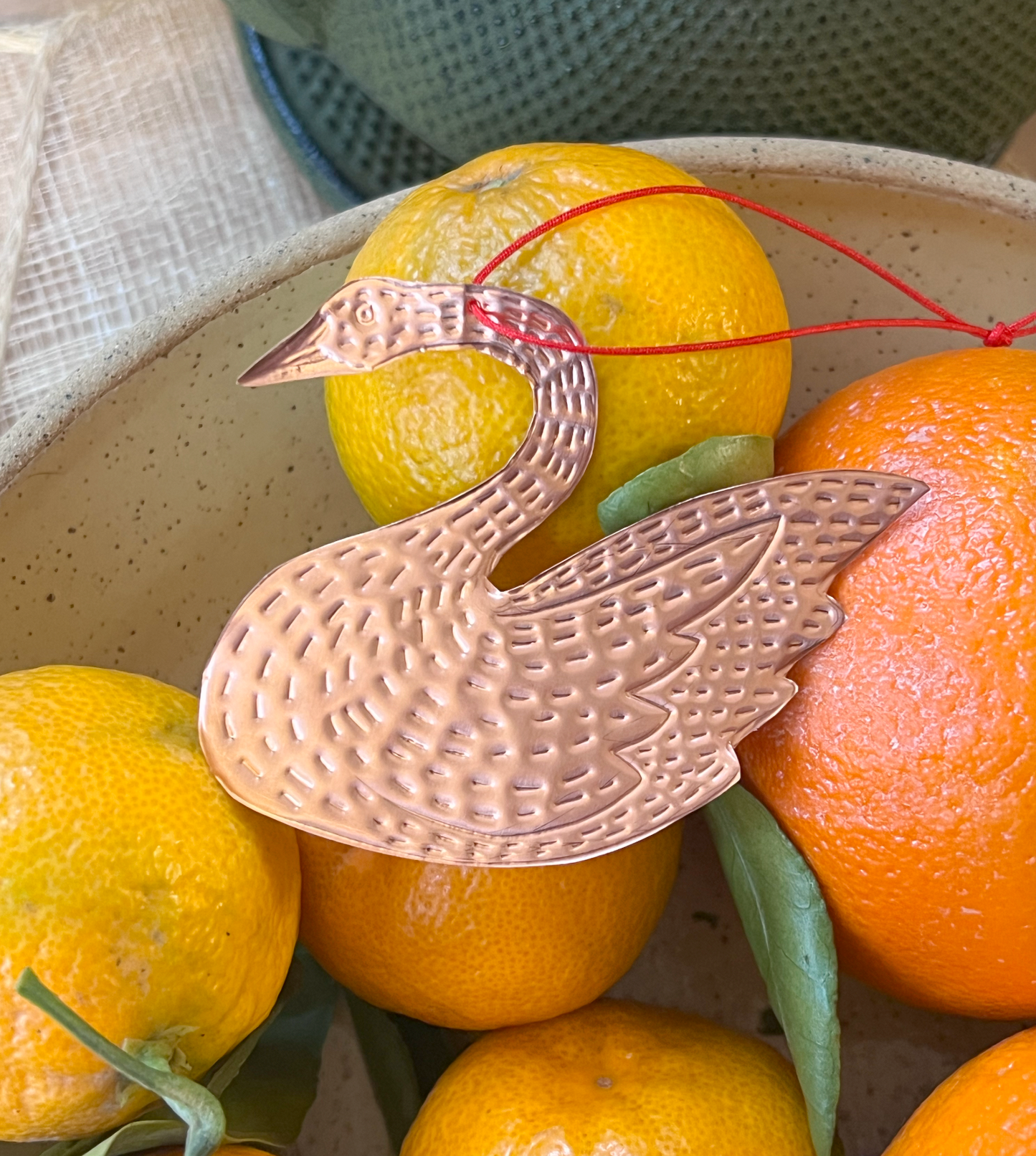 Swan Copper Ornament