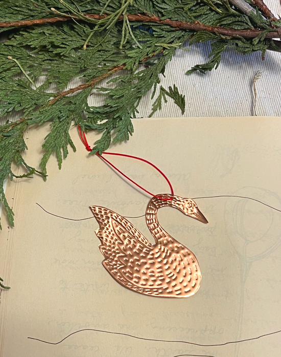 Swan Copper Ornament