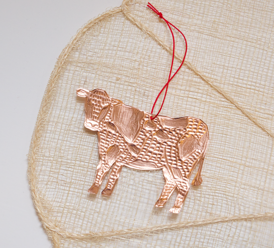 Cow Copper Ornament