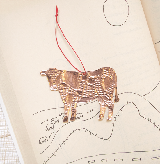 Cow Copper Ornament