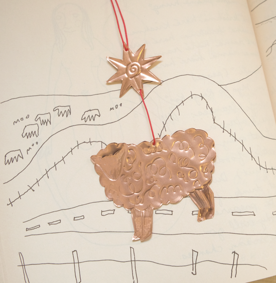 Sheep Copper Ornament