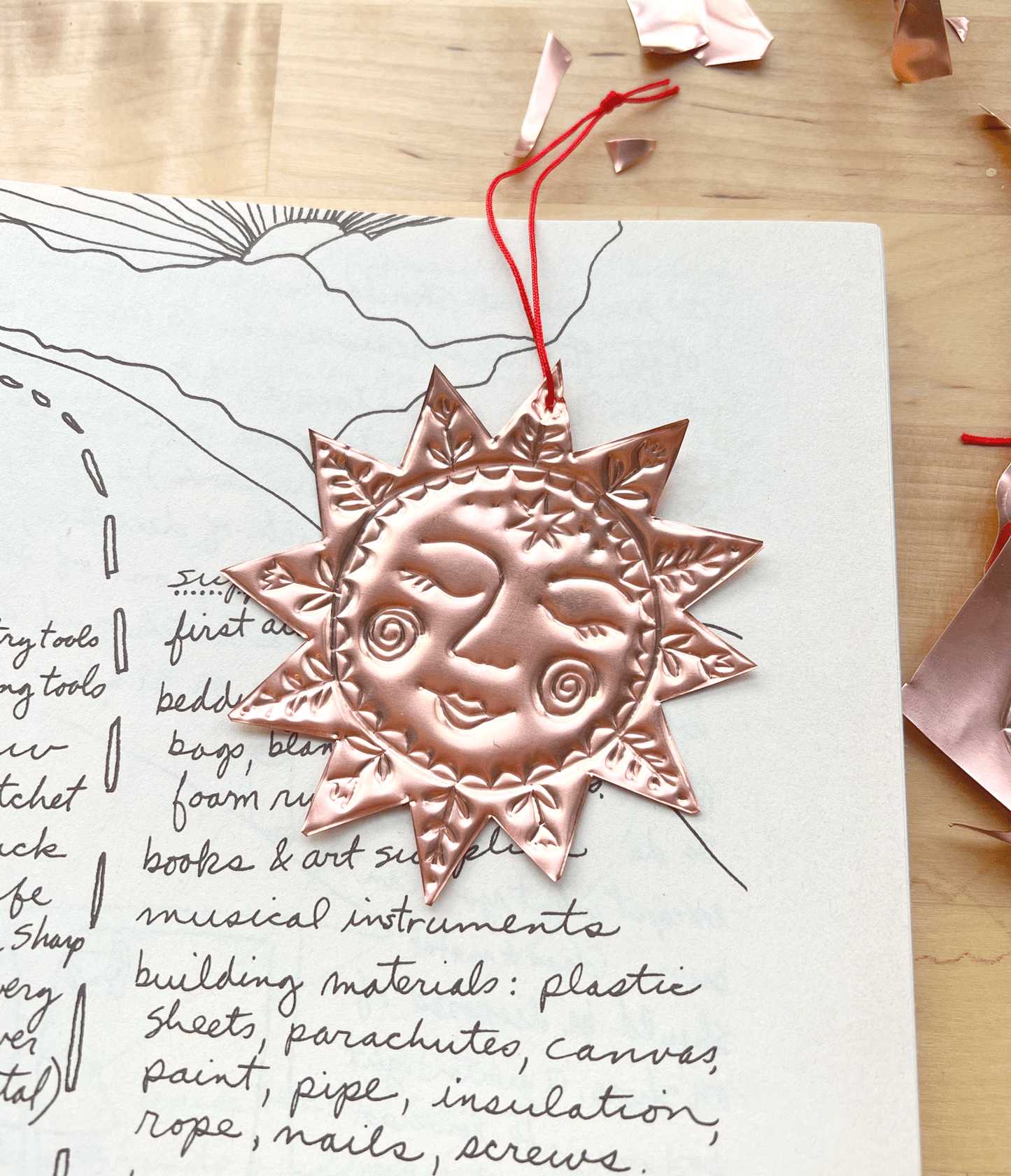 Sun Copper Ornament