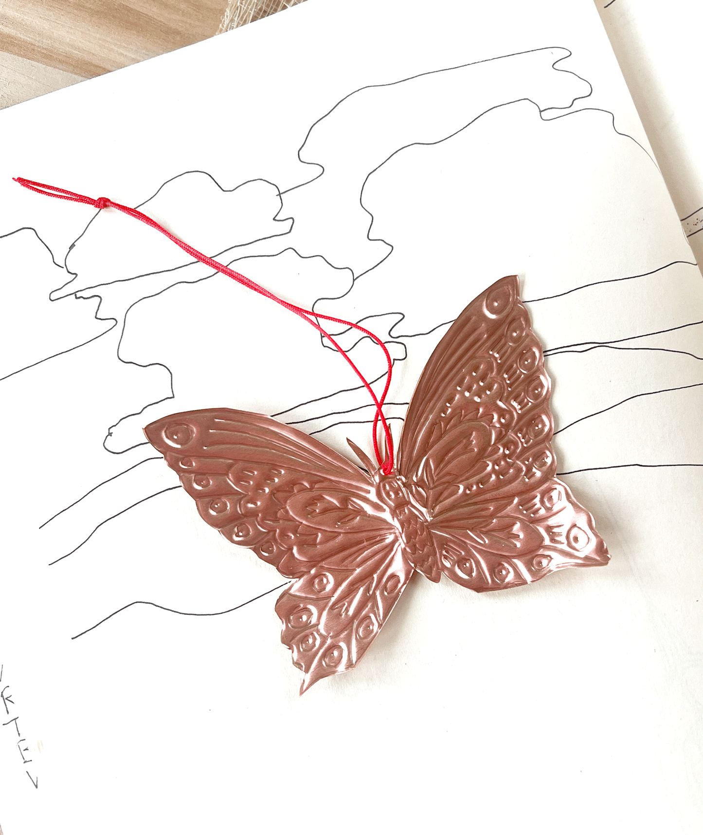 Butterfly Copper Ornament