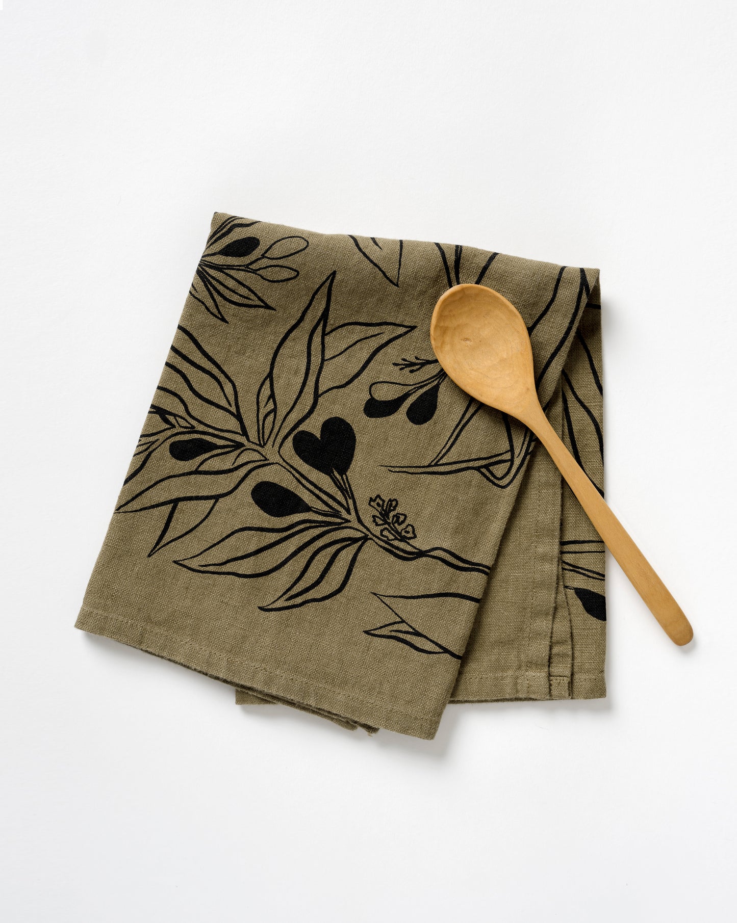 Olives Linen Tea Towel
