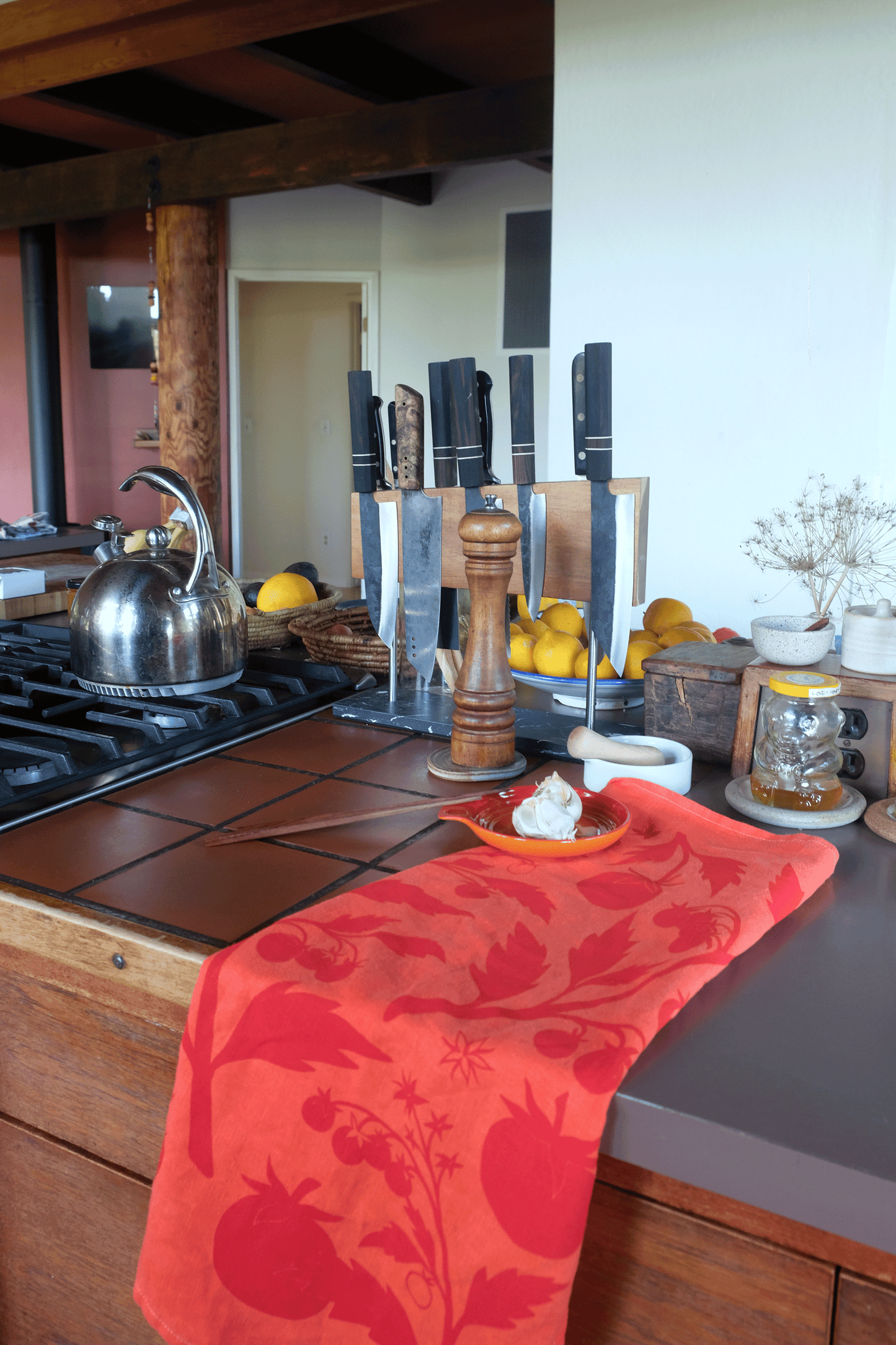 Tomato Linen Tea Towel