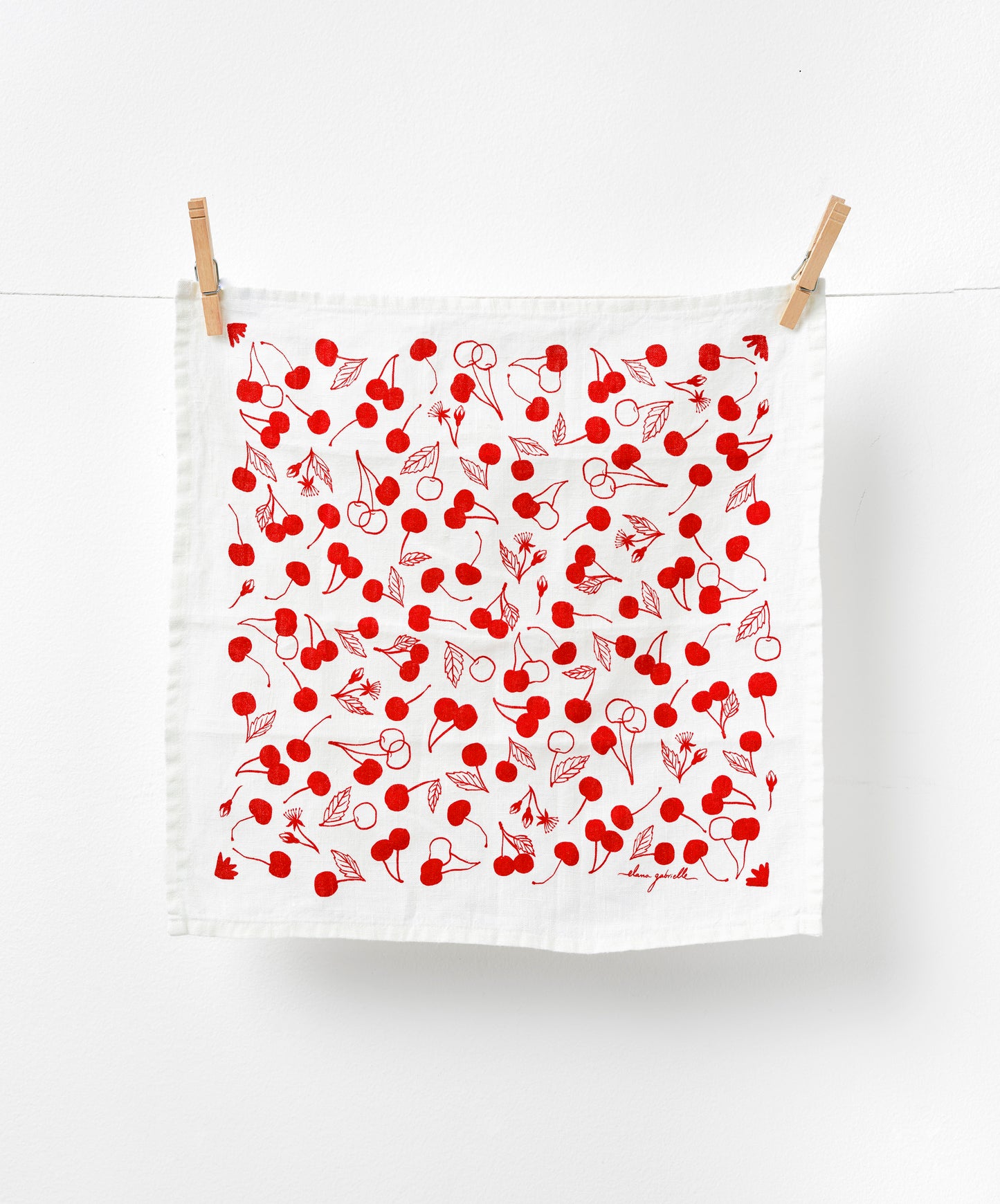 Cherries Linen Tea Towel