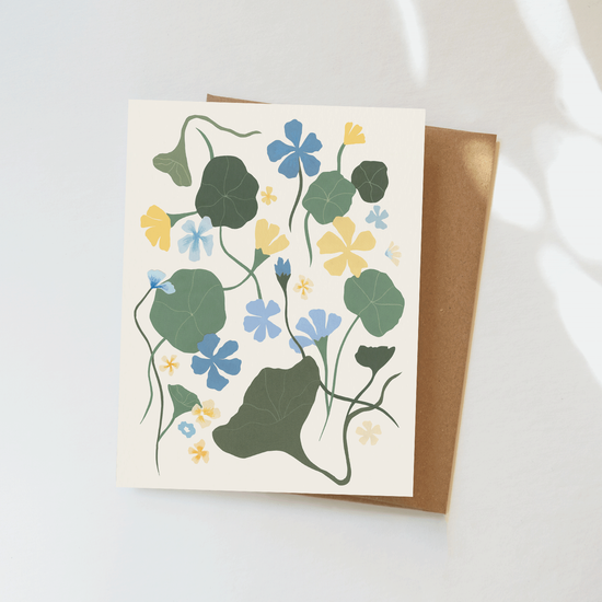 Blue Nasturtiums Greeting Card