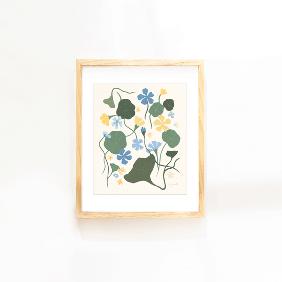 Blue Nasturtiums Print