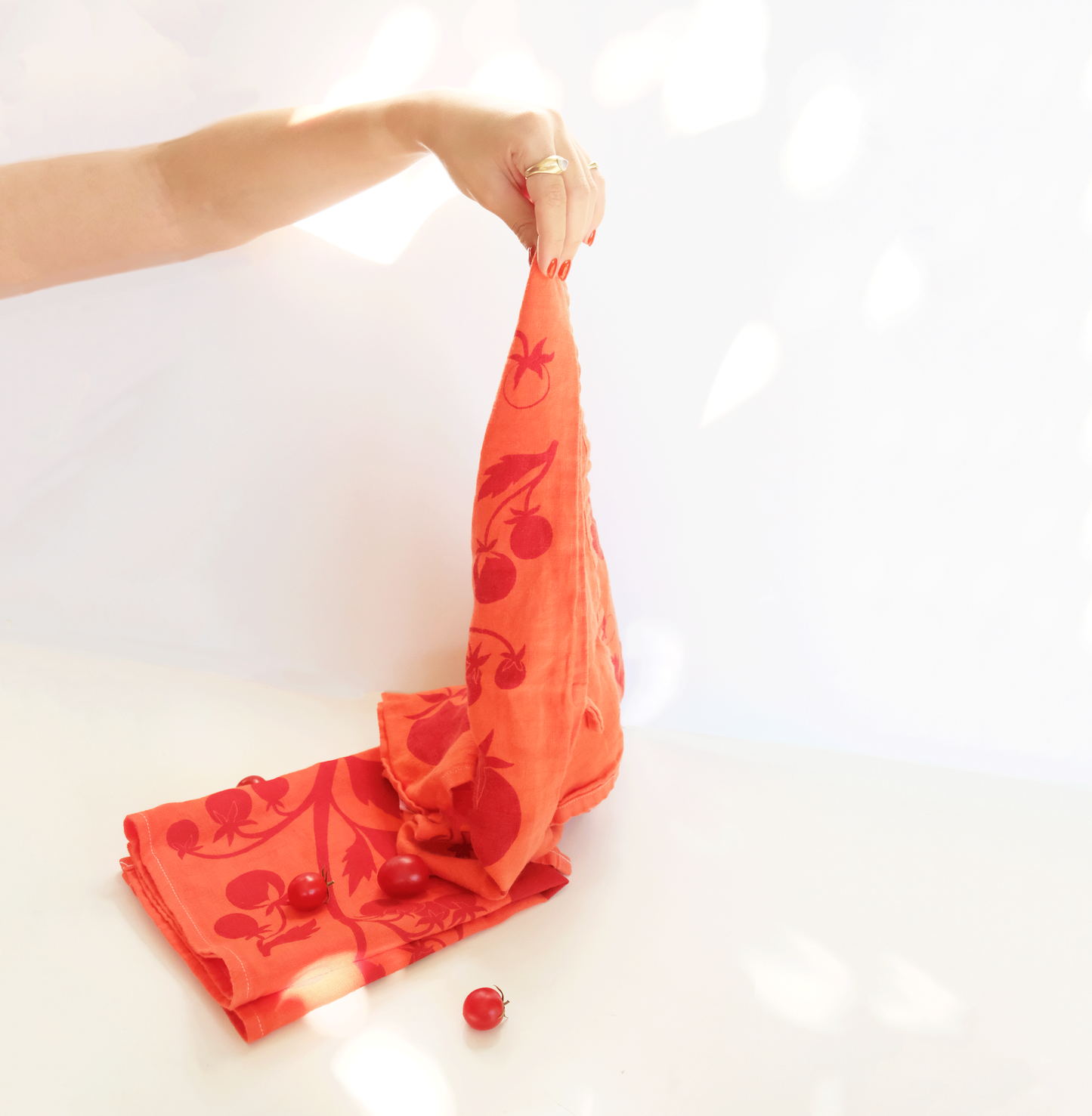 Tomato Linen Tea Towel