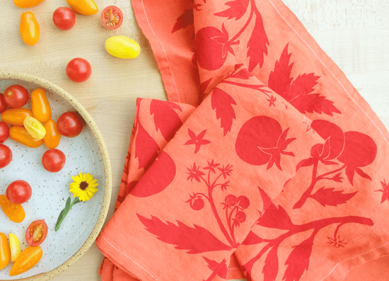 Tomato Linen Tea Towel