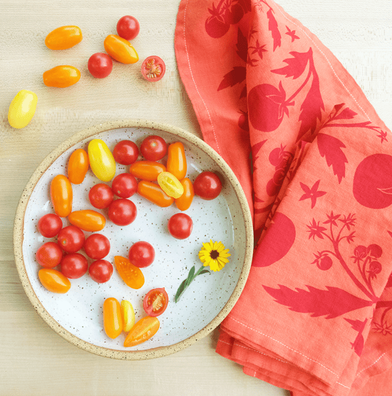 Tomato Linen Napkins - Set of 2