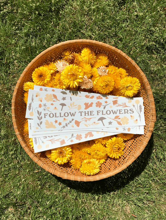 Follow the Flowers Bumper Sticker