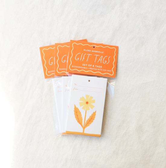 Yellow Flower Gift Tag Pack