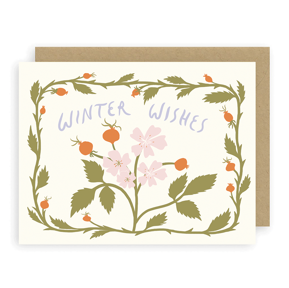 Rosehip Winter Greeting Card