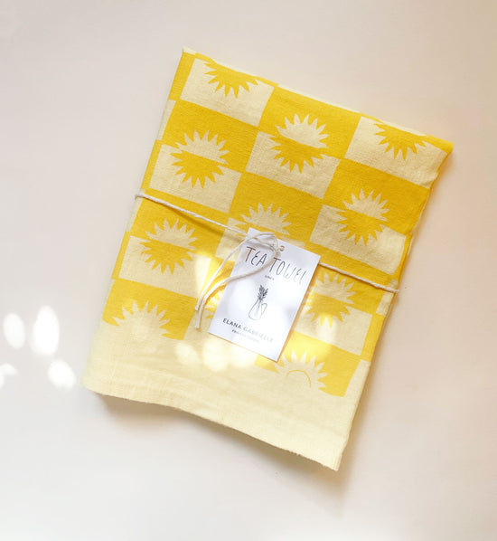 Sunrise Linen Tea Towel